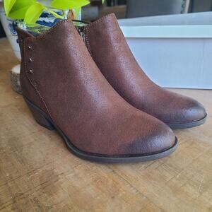 Josef Seibel Womens Daphne Brown Leather Ankle Bootie Boots EU 37 6-6.5 Comfort‎